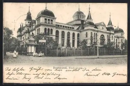 AK Dortmund, Saalbau in der Parkanlage Fredenbaum