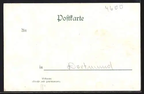 Lithographie Dortmund, Schiffshebewerk Oberwiese, renoviertes Rathaus, Hafen