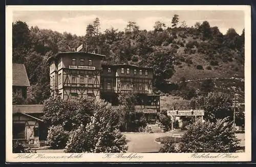 AK Rübeland /Harz, Hotel Hermannshöhle, K. Streckfuss