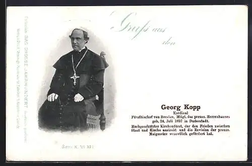 AK Porträt Kardinal Georg Kopp