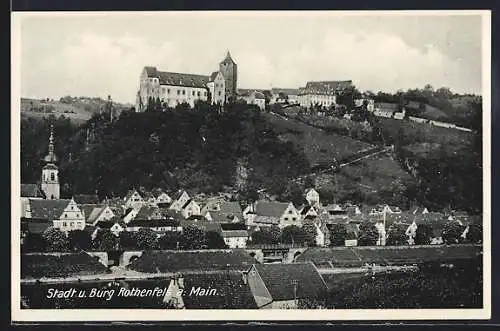 AK Rothenfels am Main, Blick auf Stadt und Burg