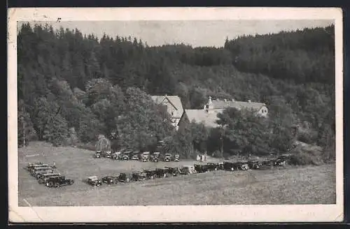 AK Freiberg / Sachsen, Gasthaus Schrödermühle im Wald