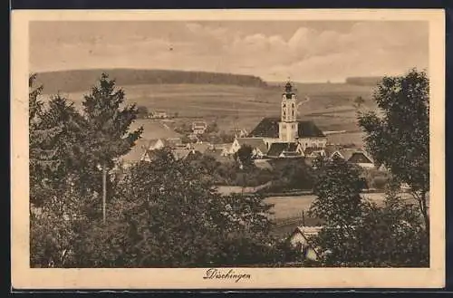 AK Dischingen, Totalansicht mit Kirche