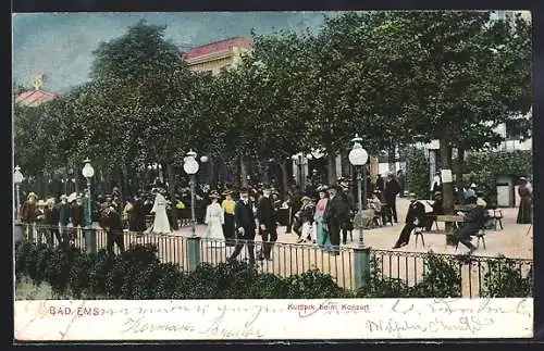 AK Bad Ems, Kurpark beim Konzert