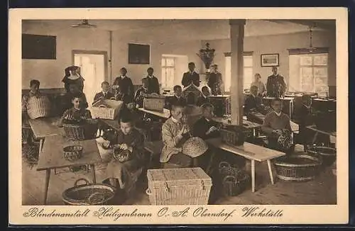 AK Heiligenbronn / Oberndorf, Werkstätte der Blindenanstalt