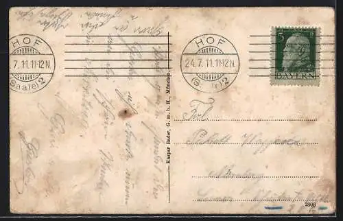 AK Hof i. B., Partie an der Saale