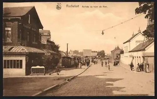 AK Rochefort, Arrivee du Tram de Han, Strassenbahn