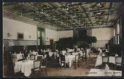 AK Wiesbaden, Gasthaus Kurhaus, Biersalon, Innenansicht