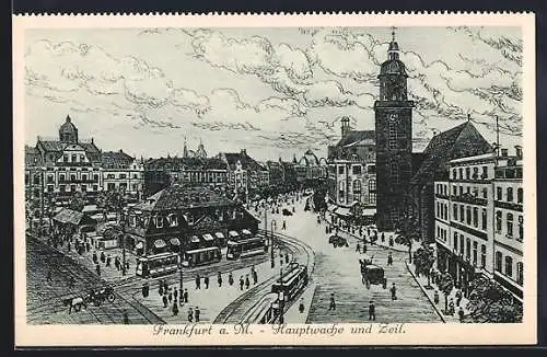 AK Frankfurt /Main, Hauptwache und Zeil