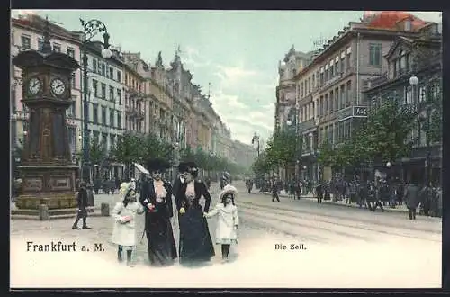 AK Frankfurt /Main, Passanten am Zeil