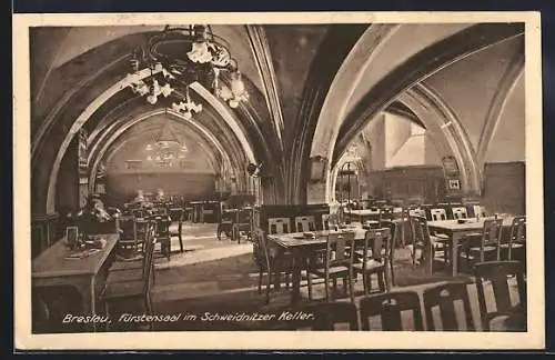 AK Breslau, Fürstensaal im Restaurant Schweidnitzer Keller