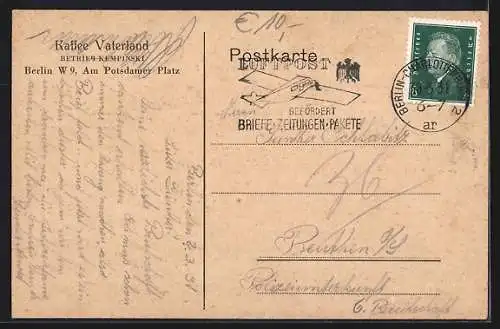 AK Berlin-Tiergarten, Das Café Vaterland, Betrieb Kempinski, Innenansicht, Potsdamer Platz
