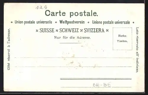 Lithographie Beatenberg, Hotel Silberhorn, Reklame für Chocolat & Cacao Maestrani