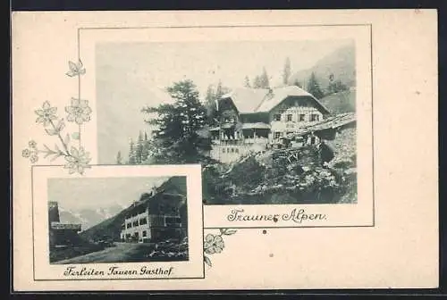 AK Ferleiten, Blick zum Tauern Gasthof und zu Trauner alpen