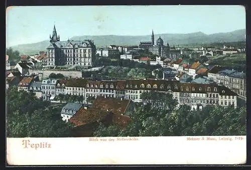 AK Teplitz Schönau / Teplice, Blick von der Stefanshöhe