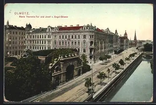 AK Olmütz, Maria Theresia-Tor und Josef von Engel-Strasse
