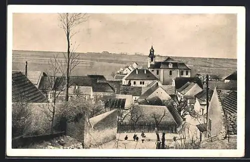 AK Lidice, Teilansicht mit Kirche