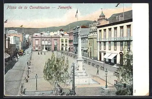 AK Tenerife, Plaza de la Constitucion, Strassenbahn