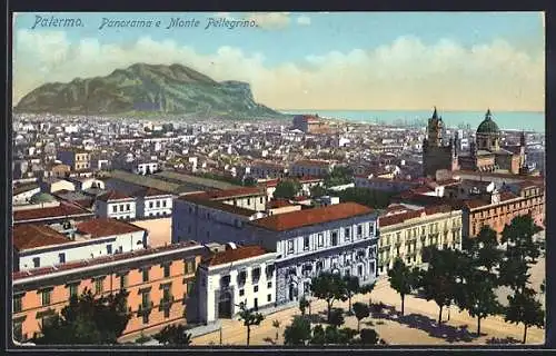 AK Palermo, Panorama e Monte Pellegrino, Blick über die Dächer der Stadt