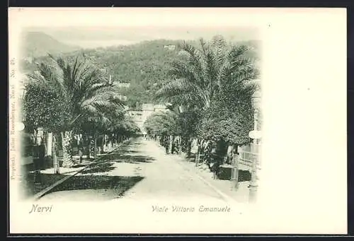 AK Nervi, Viale Vittorio Emanuele um 1900