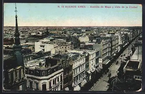 AK Buenos Aires, Avenida de Mayo y vista de la Ciudad