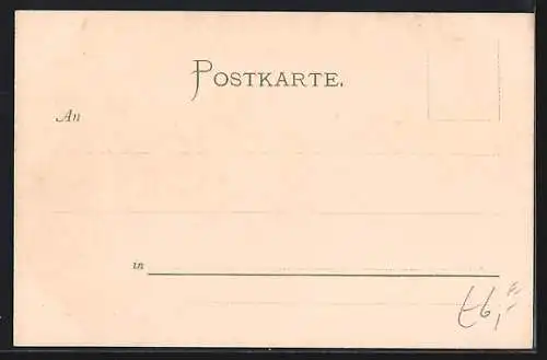 Lithographie Stuttgart, Schlossplatz u. Altes Schloss