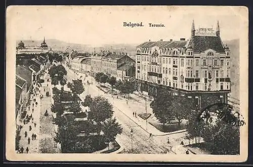 AK Belgrad, Terasia aus der Vogelschau