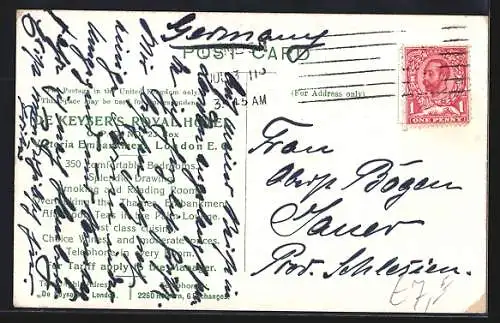 Künstler-AK London, De Keyser`s Royal Hotel