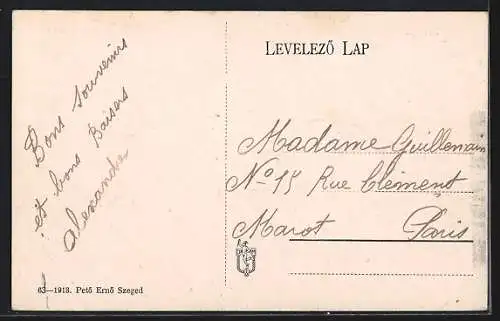 AK Szeged, Tiszaparti resziet, Hafenpartie mit Anlegern