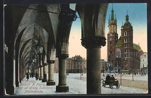AK Krakau-Krakow, Tuchhalle und Marienkirche