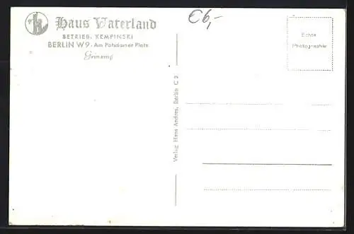 AK Berlin-Tiergarten, Haus Vaterland, Am Potsdamer Platz