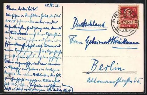 AK Brunnen, Waldstätterhof Hotel IV Cantons mit den beiden Mythen