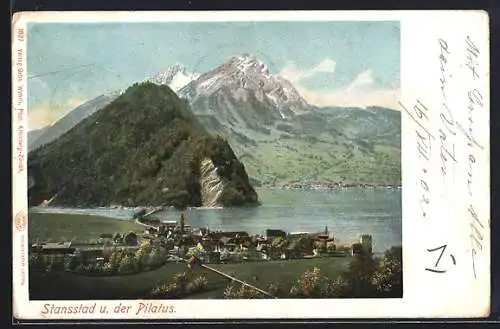 AK Stansstad, Ort mit Pilatus