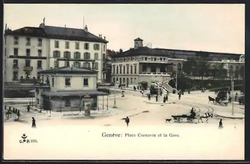 AK Geneve, Place Cornavin et la Gare - Bahnhof