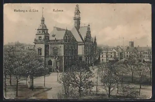 AK Hamburg-Harburg, Ansicht vom Rathaus