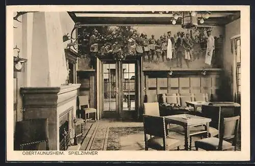 AK Falkenstein, Offizierheim Taunus, Spielzimmer mit Soldatenbild