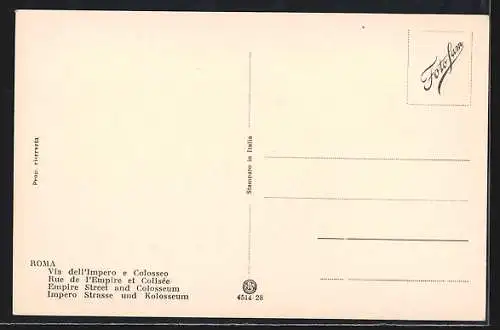 AK Roma, Rue de l`Empire et Colisée