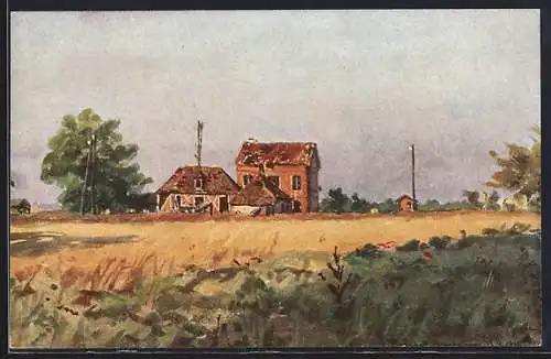 AK Beuvraignes, Bahnhof 1915