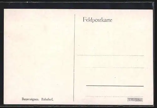 AK Beuvraignes, Bahnhof 1915