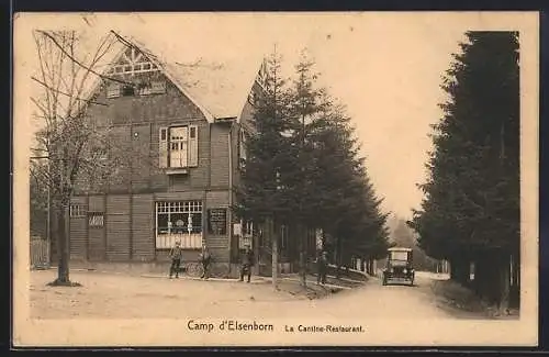AK Camp d`Elsenborn, La cantine-restaurant, Radfahrer