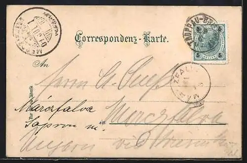 AK Troppau, Olmützerstrasse aus der Vogelschau