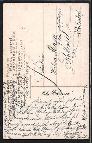 AK Trauernde am Elterngrab