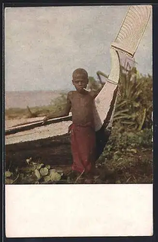 AK Deutsche Kolonie, Knabe aus Neumecklenburg