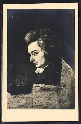 AK W. A. Mozart, gemalt von seinem Schwager Hofschauspieler Lange