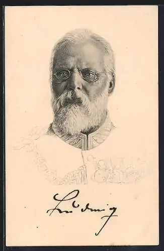 AK Portrait König Ludwig III. von Bayern in Uniform