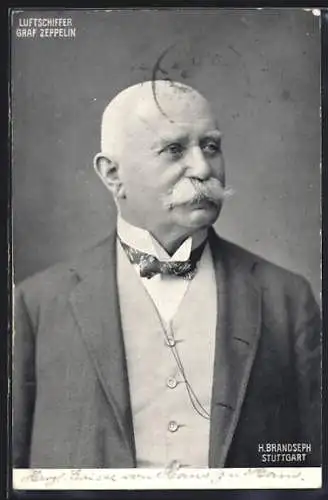 AK Portrait Luftschiffer Graf Zeppelin