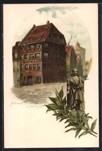 AK Nürnberg, Albrecht Dürer Haus u. Denkmal