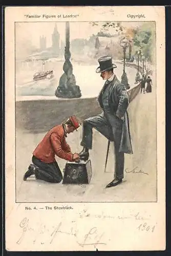 Künstler-AK Familiar Figures of London, The Shoeblack