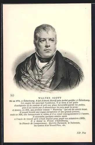 AK Portrait von Walter Scott, Geb. 1771