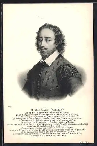 AK Portrait des englischen Dichters William Shakespeare